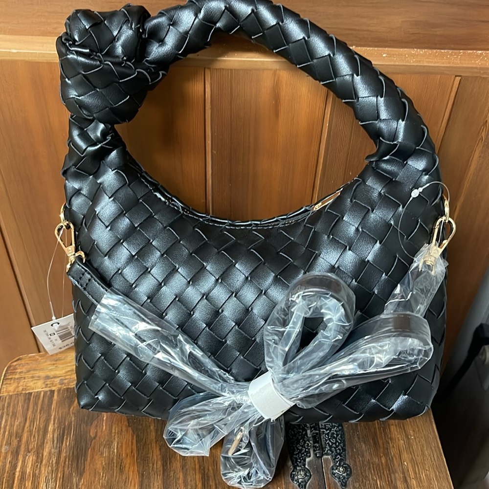 Ophelia Roe Black Knotted Handle Bag Purse NWT - Picture 2 of 10